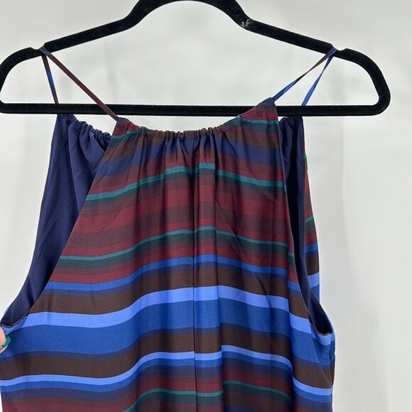 Banana Republic striped halter neck maxi dress nautical cruise summer size L - Picture 4 of 10
